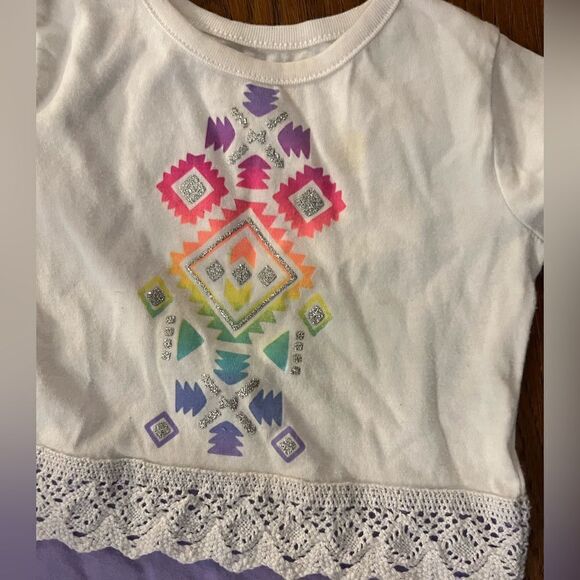 Garanimals beautiful size 2T rainbow and glitter design purple & white blouse - Picture 3 of 6